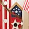 Glitzhome® 30" Patriotic Americana Wooden Birdhouse Porch Decor